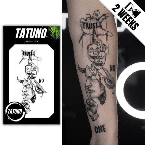 Tatuaż jagua półtrwały marionetka masek trust no one