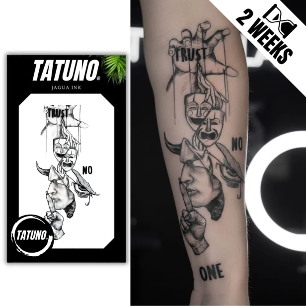 Tatuaż jagua półtrwały marionetka masek trust no one