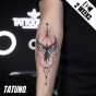 Tatuaż jagua półtrwały feniks geometryczny