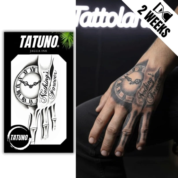 Tatuaż jagua półtrwały zegar nothing’s forever