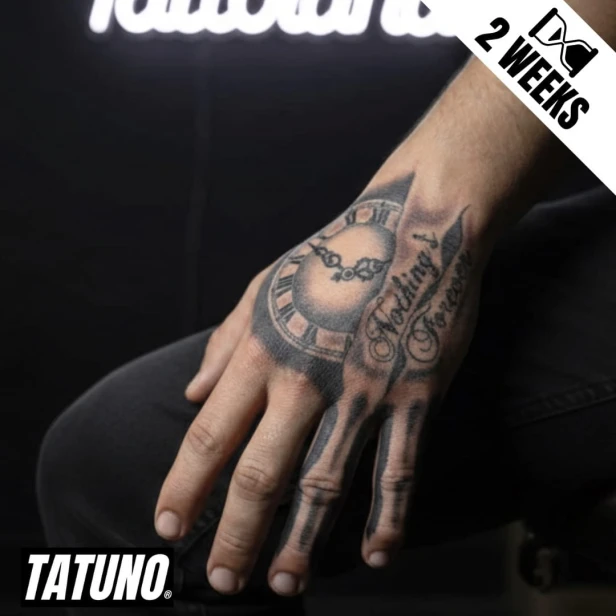 Tatuaż jagua półtrwały zegar nothing’s forever