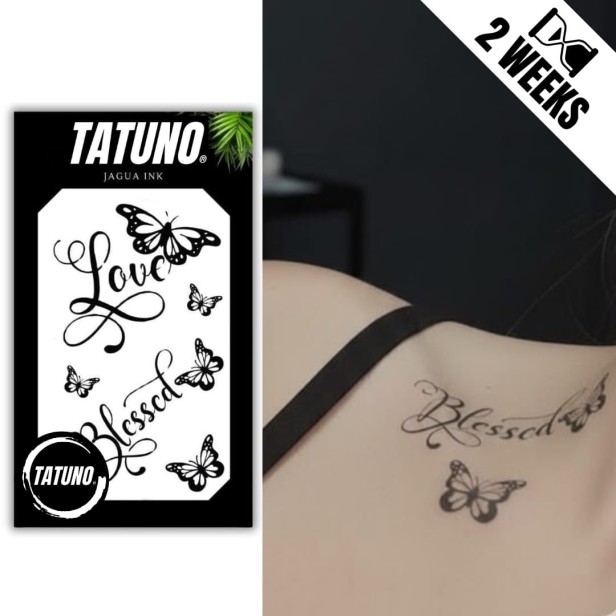 Tatuaż jagua półtrwały blessed love motyle