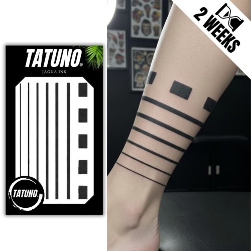 Tatuaż jagua półtrwały linie prostokąty