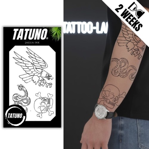 Tatuaż jagua półtrwały bestie i czaszki