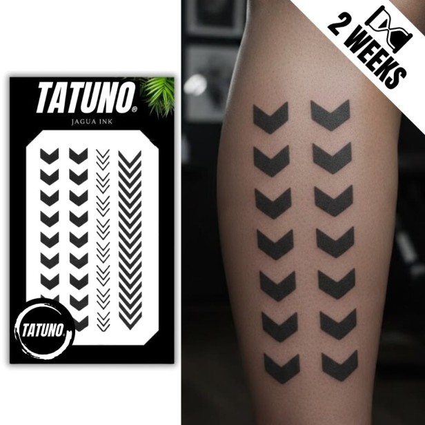 Tatuaż jagua półtrwały chevronowy styl strzałki