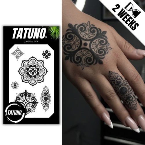 Tatuaż jagua półtrwały orientalna mandala