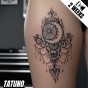Tatuaż jagua półtrwały księżycowa mandala