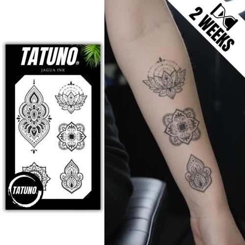 Tatuaż jagua półtrwały mandala lotos paisley
