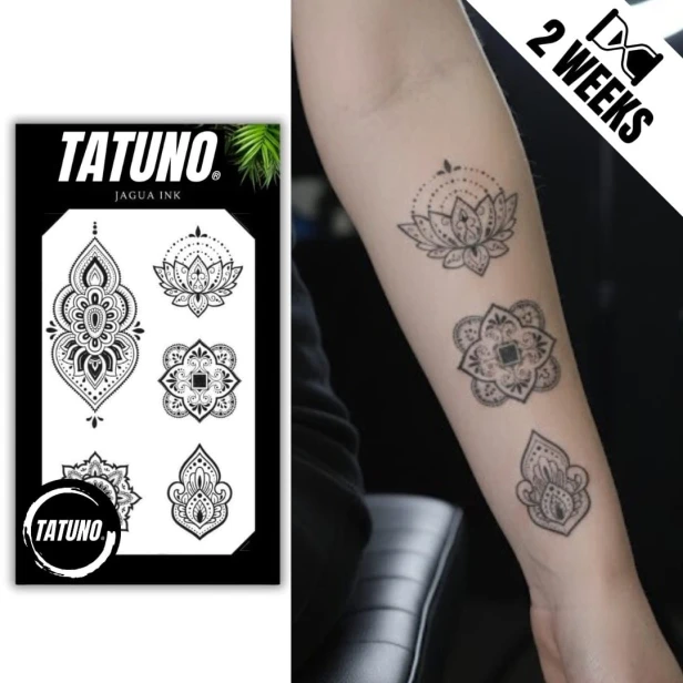 Tatuaż jagua półtrwały mandala lotos paisley