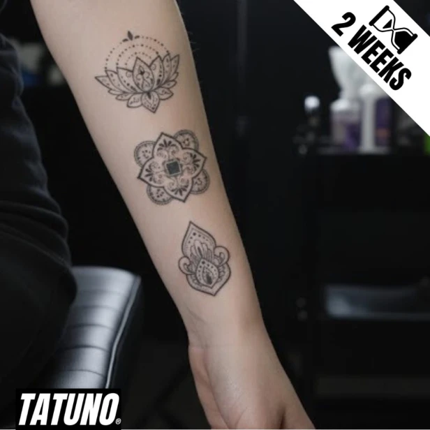Tatuaż jagua półtrwały mandala lotos paisley