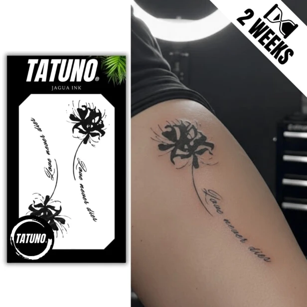 Tatuaż jagua półtrwały Love never dies kwiaty