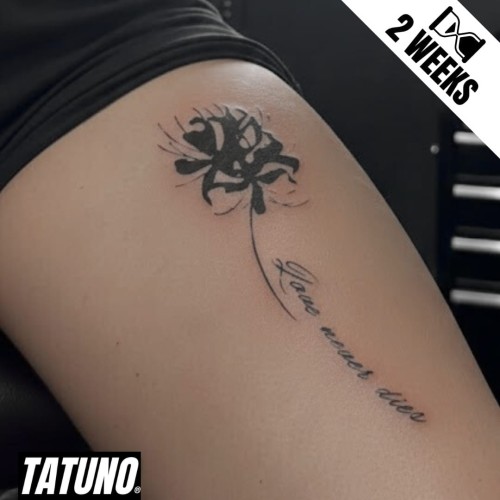 Tatuaż jagua półtrwały Love never dies kwiaty