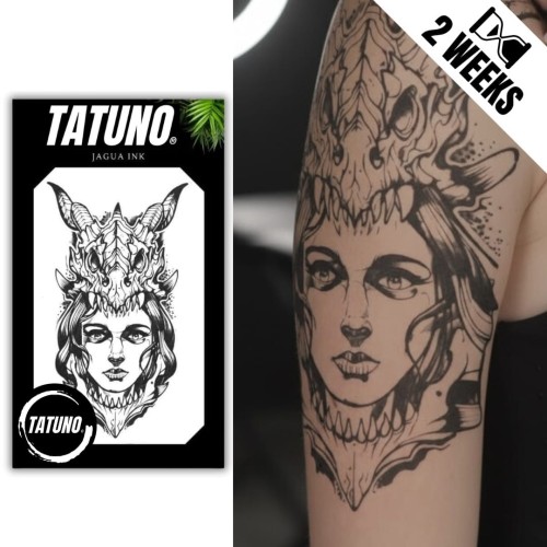 Tatuaż jagua półtrwały smocza wojowniczka