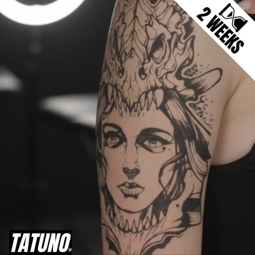Tatuaż jagua półtrwały smocza wojowniczka