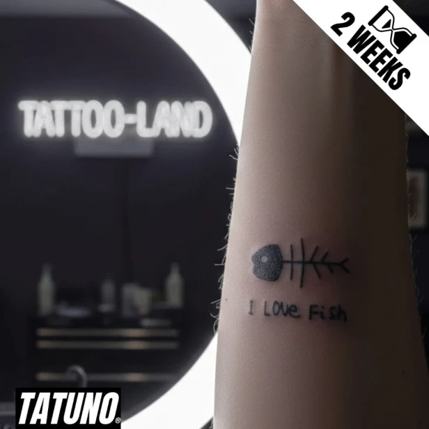 Tatuaż jagua półtrwały I love fish