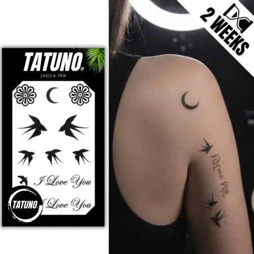 Tatuaż jagua półtrwały jaskółki I love you