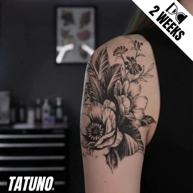 Tatuaż jagua półtrwały peonie stokrotki