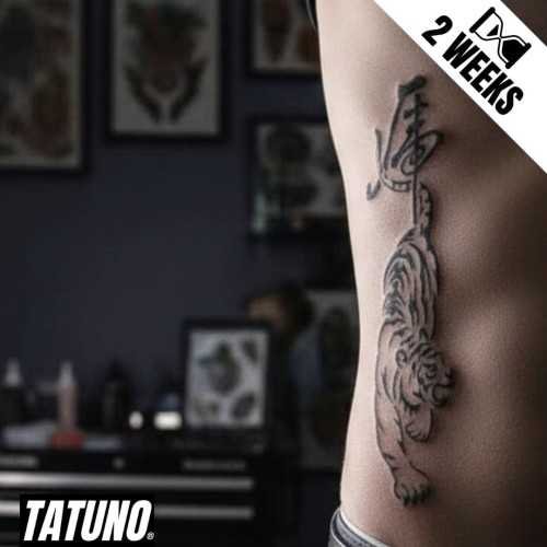 Tatuaż jagua półtrwały tygrysy z kanji