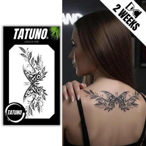 Tatuaż jagua półtrwały motyl z arabeskami
