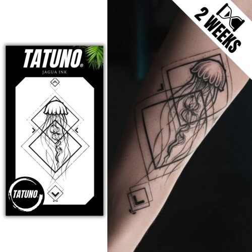 Tatuaż jagua półtrwały meduza w geometrii
