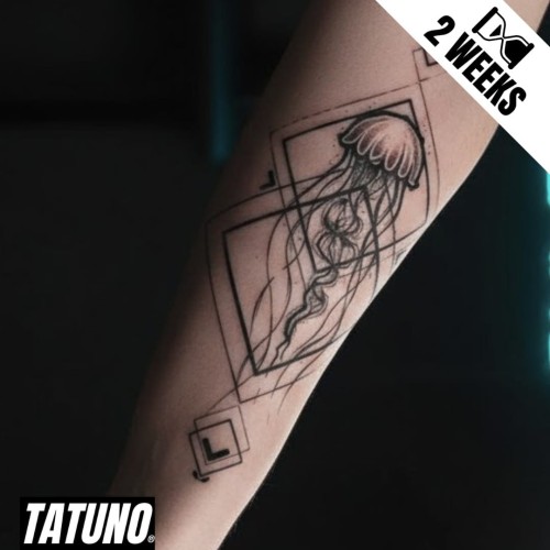 Tatuaż jagua półtrwały meduza w geometrii