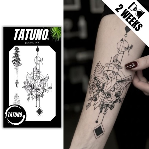 Tatuaż jagua półtrwały geometryczne drzewo ptak kwiaty