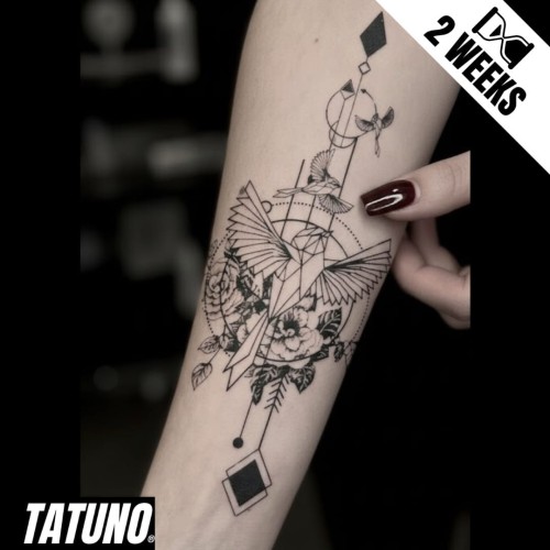 Tatuaż jagua półtrwały geometryczne drzewo ptak kwiaty