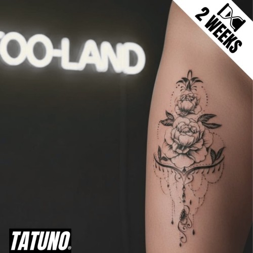 Tatuaż jagua półtrwały peonia mandala