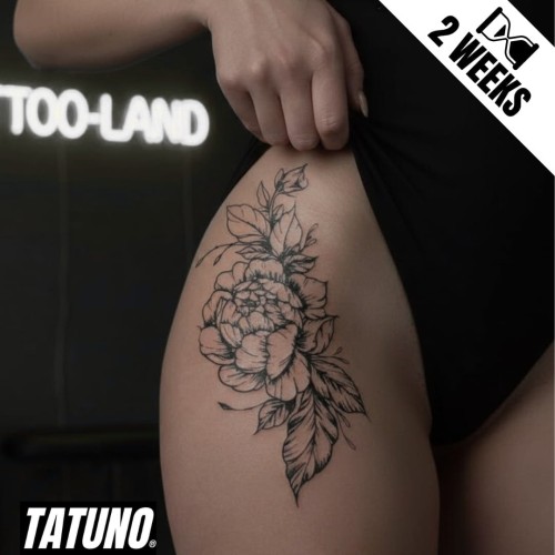 Tatuaż jagua półtrwały subtelna peonia