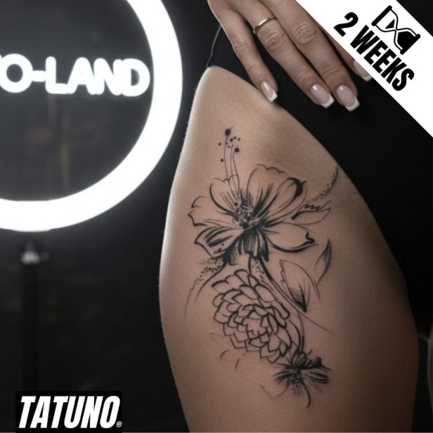 Tatuaż jagua półtrwały stokrotka protea hibiskus