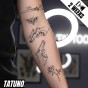 Tatuaż jagua półtrwały mix broń dłoń róża