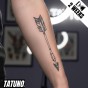 Tatuaż jagua półtrwały strzałki piórko klucze łapki niedźwiedź mix