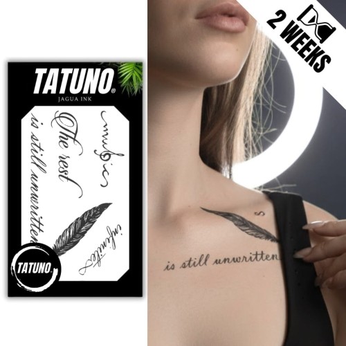 Tatuaż jagua półtrwały napisy piórko infinite
