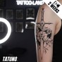Tatuaż jagua półtrwały miecz wbity w serce kwiaty
