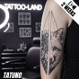 Tatuaż jagua półtrwały dzika przyroda w geometrii wilk