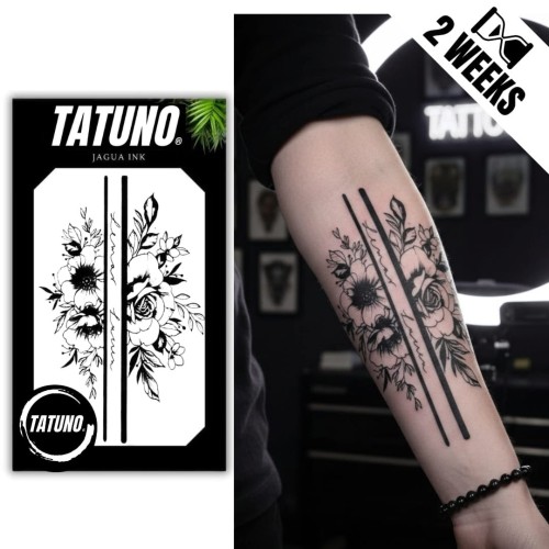 Tatuaż jagua półtrwały floralna symetria