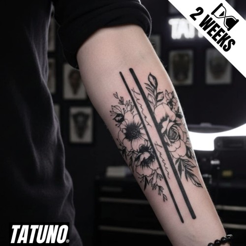 Tatuaż jagua półtrwały floralna symetria