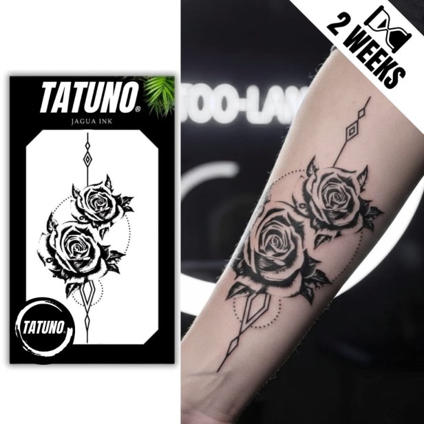 Tatuaż jagua półtrwały geometria róż