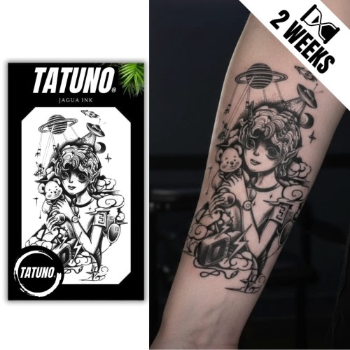 Tatuaż jagua półtrwały kosmiczne marzenie dzieciństwa