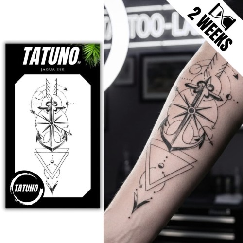 Tatuaż jagua półtrwały kotwica geometria