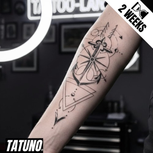 Tatuaż jagua półtrwały kotwica geometria