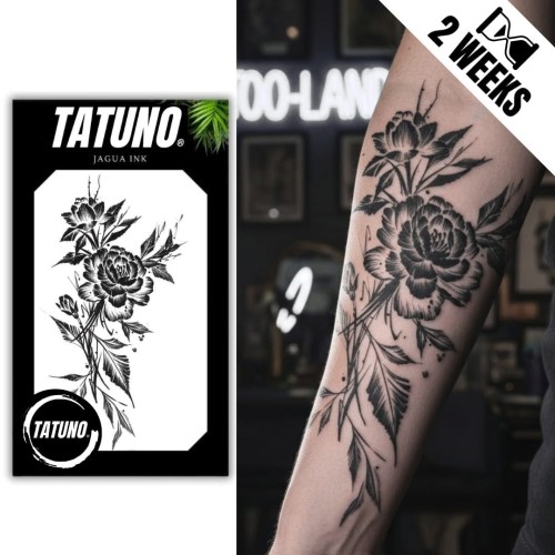 Tatuaż jagua półtrwały peonie harmonia