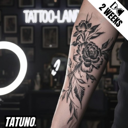 Tatuaż jagua półtrwały peonie harmonia