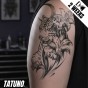 Tatuaż jagua półtrwały tygrys tropikalne kwiaty