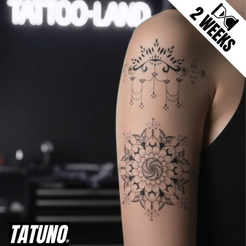 Tatuaż jagua półtrwały mandala królewski blask