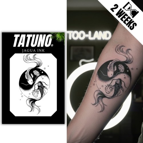Tatuaż jagua półtrwały ying yang rybki