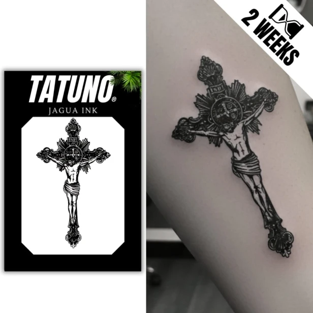 Tatuaż jagua półtrwały krzyż wiary