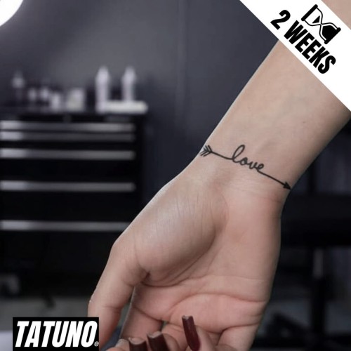 Tatuaż jagua półtrwały love skrzydła strzałka