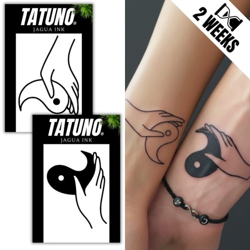 Tatuaże jagua półtrwałe dla par matching ying yang