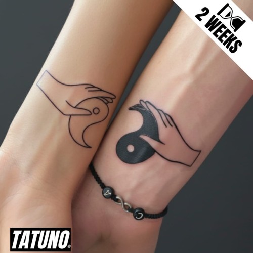 Tatuaże jagua półtrwałe dla par matching ying yang